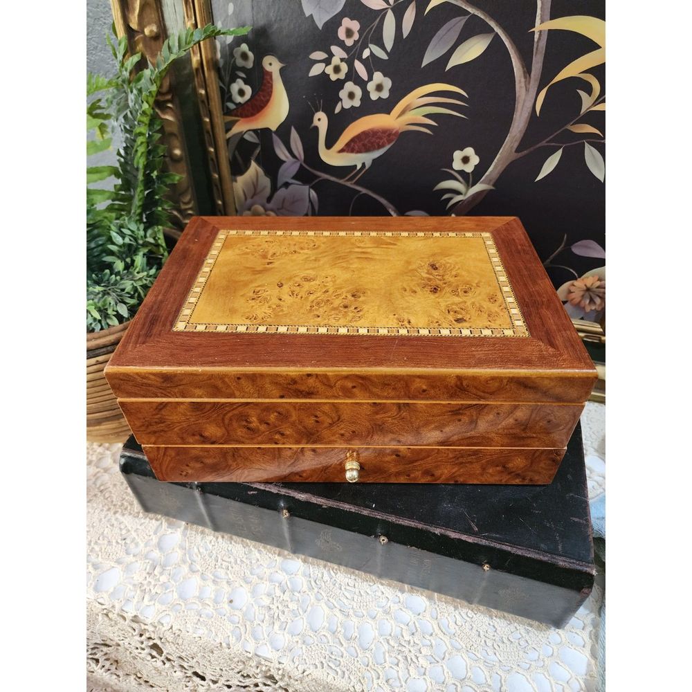 Mele Vintage Faux Wood Jewelry Box with Drawer